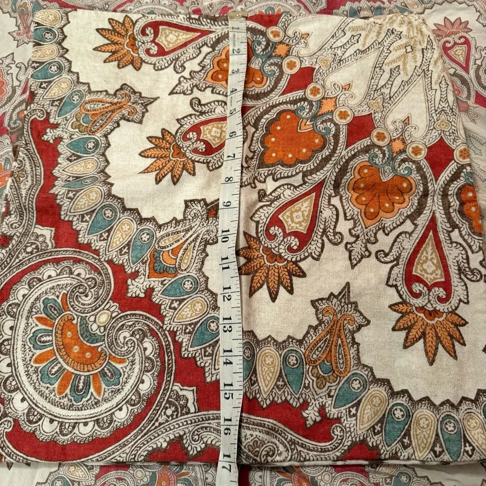 Pottery Barn Valencia King Duvet Cover Set Sham Pillowcase Orange Red